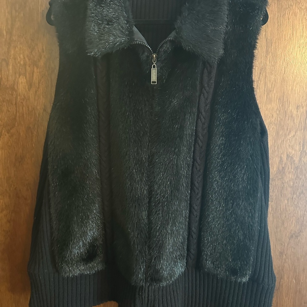 Mercer Street Studio Black Faux Fur Vest